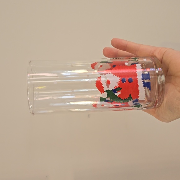 Mid century Modern Vintage Santa Claus Christmas drinking glasses set of 9 - Picture 6 of 8